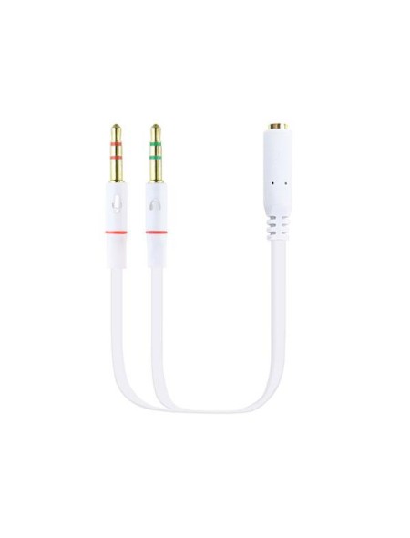 Cable adaptador de audio Jack 3.5mm auricular + Microfono h/m-m / 20cm / 10.24.1203