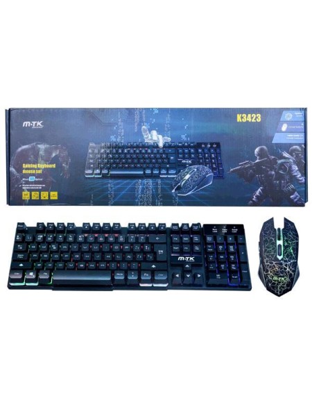 Combo Teclado + Raton Inalámbrico Gaming Retroiluminado / Efecto Mecanico  / K3423 / MTK