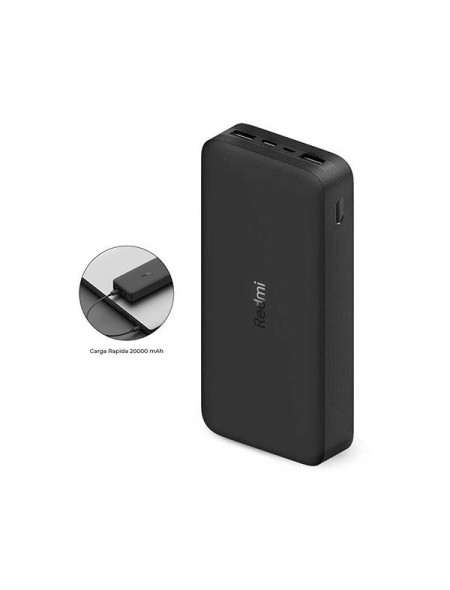 Powerbank Xiaomi Redmi 20000 Mah / 2x Usb / 18W Fast Charge / Negro / VXN4304GL