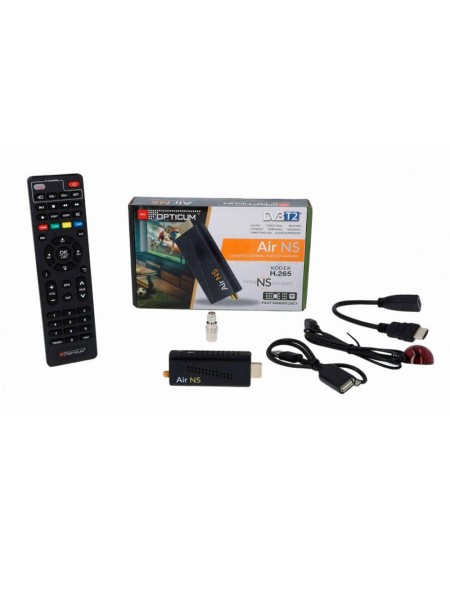 TDT HD Mini AIR-NS OPTICUM / FullHD 1080p / DVB-T2 HD / H.265-HEVC / HDMI / USB / C. VERDE