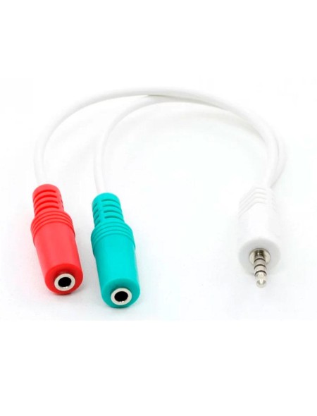 Adaptador Jack 3.5mm  auricular + Microfono m/h-h / ps4 / smartphones / cca-417w / Blanco